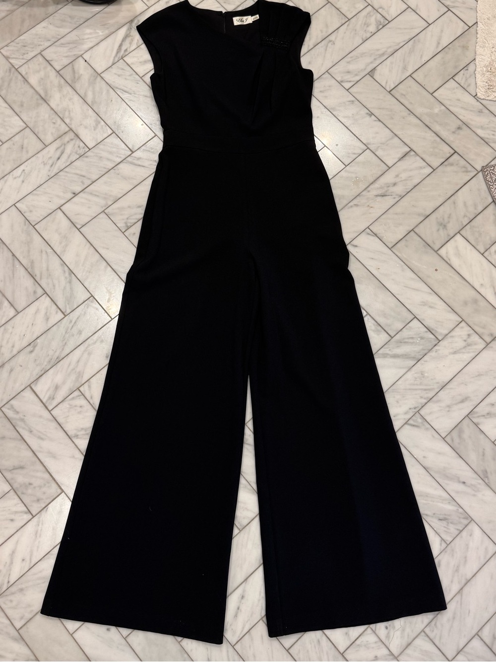 Eliza J Black Sleeveless Wide-Leg Jumpsuit